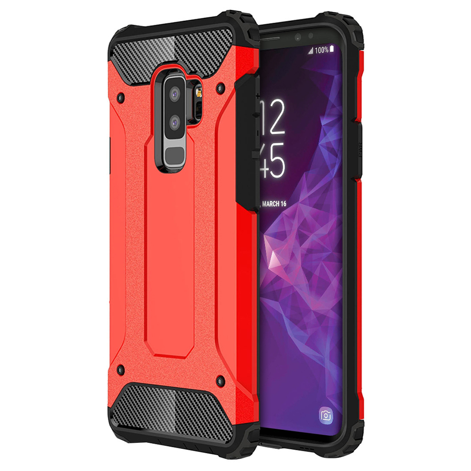 Military Defender Tough Shockproof Case for Samsung Galaxy S9 Red